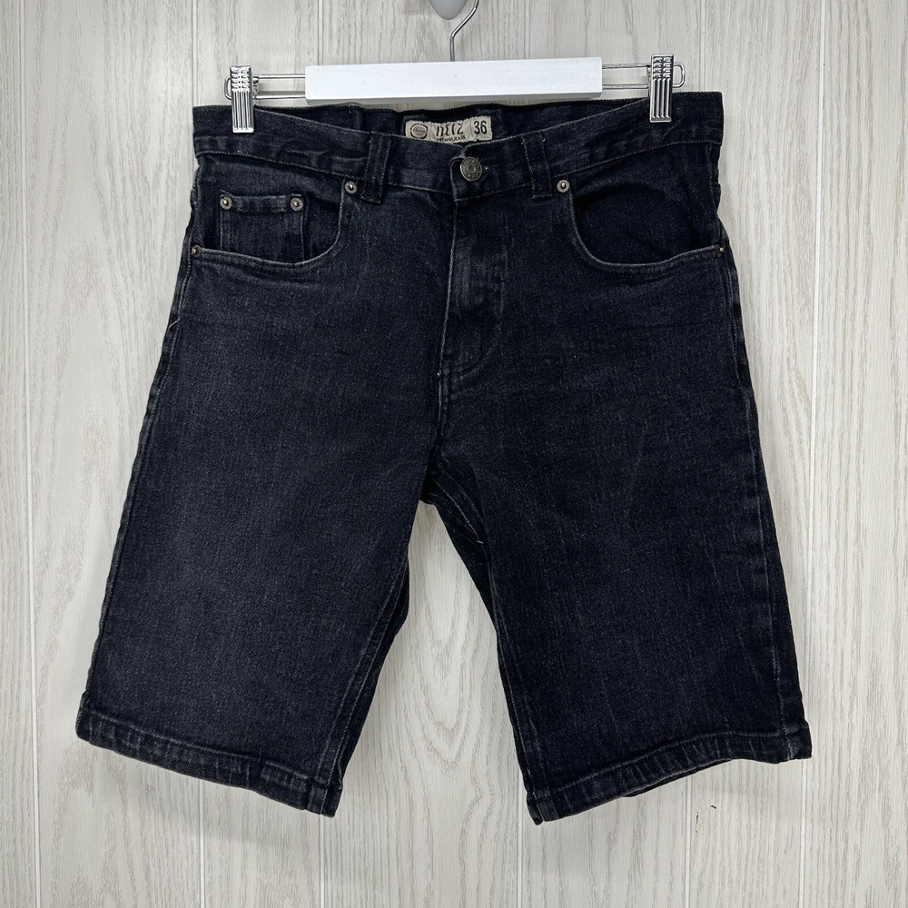 Noiz Premium Jeans Denim Shorts Mens Size 36 (Actual 33) Black Bermuda